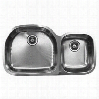 Ukinox D537.60.40.10l 35"" X 18"" X 10"" 60/40 Double Basin Stailess Ssteel Undermount Kitchen Sink