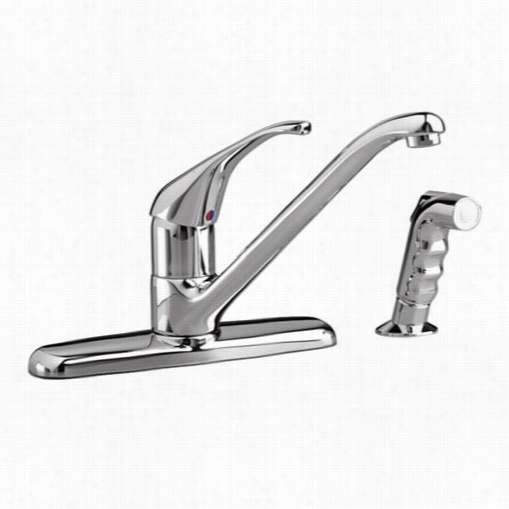 American Standard 4205.001f15.002 Reliant Single Handle Kitchen Faucet In Polished  Chrome With Separate Spray