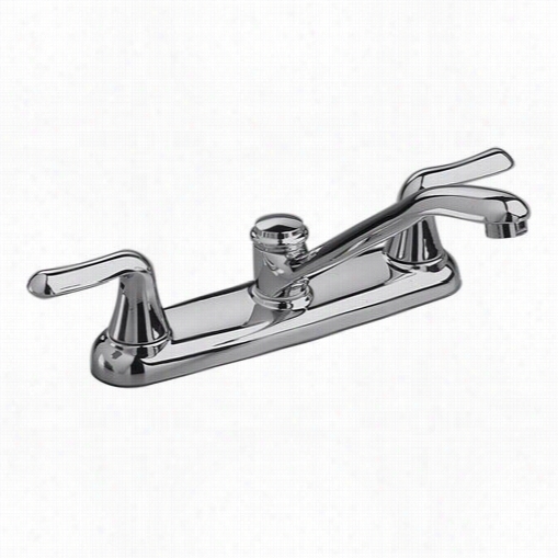 Ameerican Sttandard 4275.500f15.002  Colony Soft Double Handle Low-arc Kitcchen Faucet In Chrome With 1.5 Gpm Aerator