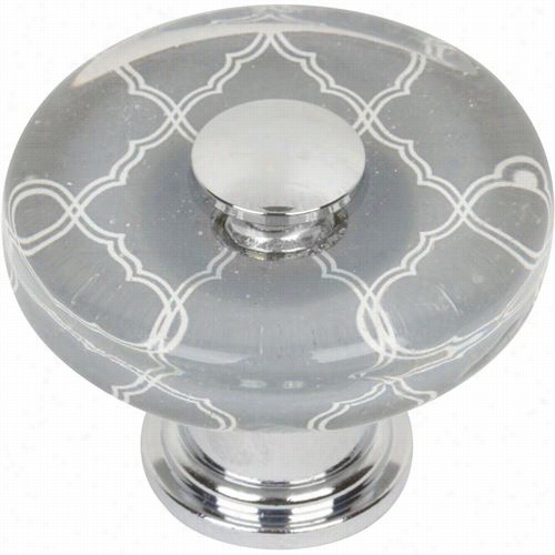 Atlas Homewares 3233-ch Quatefoli Glass Round Cwbinet Knob In Polished Chrome