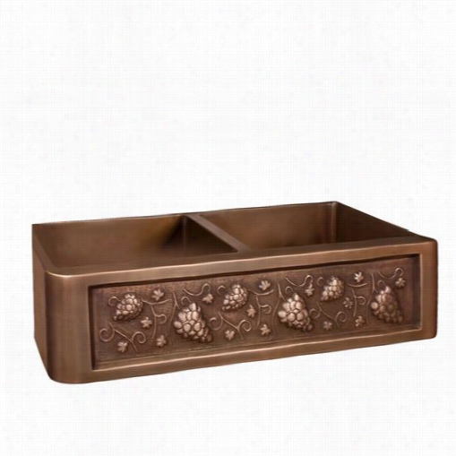 Barclay Fscdb3508-sac Concord  36"" Double Bowl Sink In Old Copper