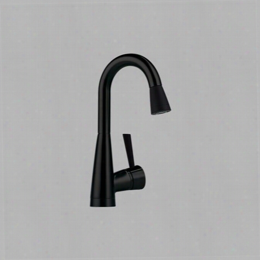 Brizo 63970lff-blst Venut Single Handle Pull Down Bar/prep Faucet With Softtouch In Black