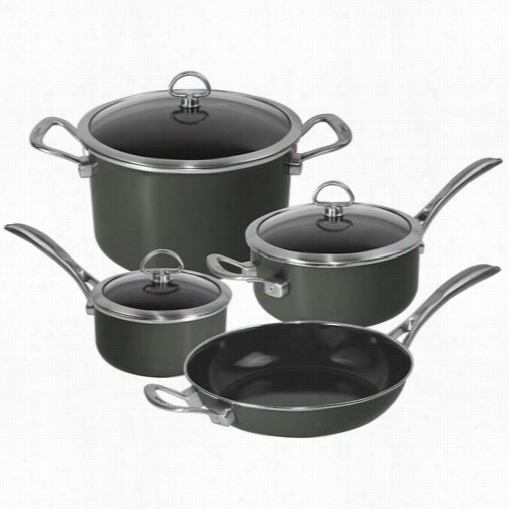 Chantal 80-7-me Copper Fusion Onyx Cookware - Set Of 7