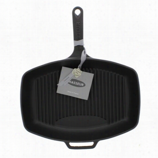 Chasseur Ci_3140_bk____ci_22 8"" X 12& Quot;" Cast Iron Rectangular Gridiron Pan In Black