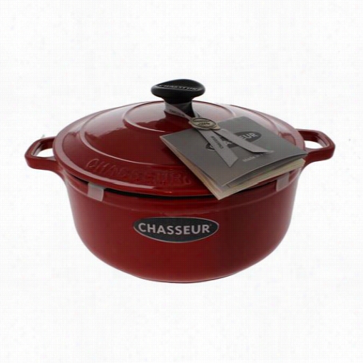 Chasseur Ci_3726_rd____ci_101 11&qout;" Dia. Cast Iron Round Asserole In Red With Lid