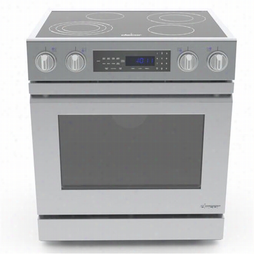 Dacor Dr30efs Distnctve 30"" Freestanding Electric Range With Flush Handle In Stainless Steel And B Lack Ceramic Glass Top