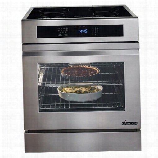 Dacor Rnr30ns Renaissance 3 0"" Freedtanding Induction Range With Black Ceramic Glass, Epicure Style Handle, Chrome Fluctuate, 6"" Backguard And Full-depth Side Panel