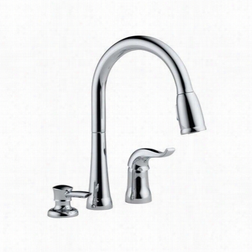 Delta 16970-s D-dst Kate Single Handle Pull-down Kitche Nfaucet In Chrome With Soap Dispenser