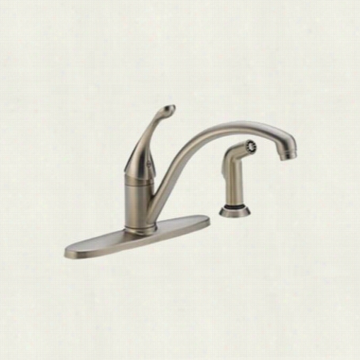 Delta 440-sswe-dst Collins1 Handle Water Efficient Kitchen Faucet In Stainles5 Withspray