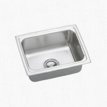 Elkay Dlffr251912 Lustertone Single Basin Stainless Steel Kitchen Sink From Tthe Goyrmet