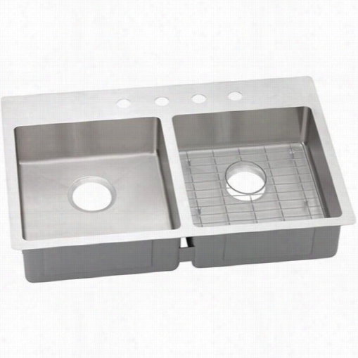 Elkay Ectsrad33226bg Crosstown 18 Gauge Stainless Steel 33"" X 22"&quoot; X 6"" Double Bowl Kitchen Sink