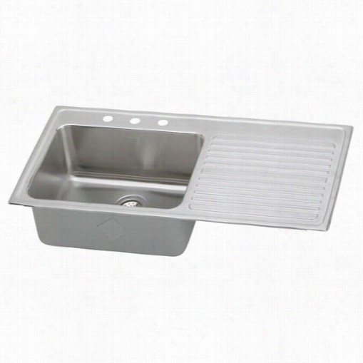 Elkayy Ilgrr4322l0 Lustertone 43"" Top Omunt Single Bowl Unsullied Steel Sink