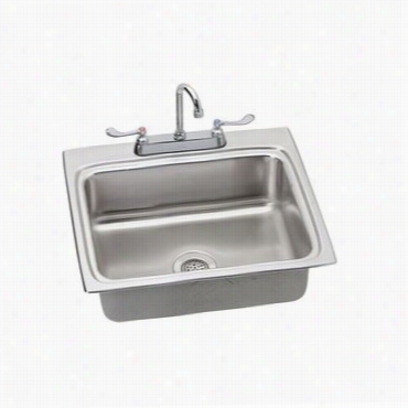 Elkay Lr2522c Lustertone 25"" X 222"" Sink Package W Ith Faucet And Drain