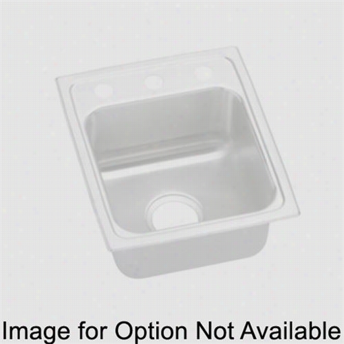 Elkay Lrad1316 55mr2 Lustertone 5-1/2"" Top Mount Single Bowl 2 Hole Middle/right Stainless Steel Sink