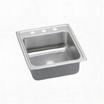 Elkay Lrad20225 Lustertone 20"" X 22"" Single Basin Kitchen Sink With 5-1/2"" Bowl Depth