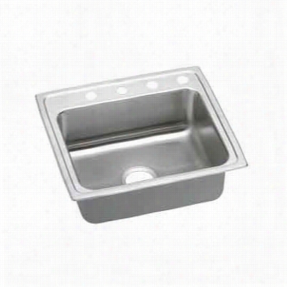 Elkay Lrad 221950 Lustertone 22"" X 9-1/2& Quot;" Single Basin Sink In Stainless Stee Wiht 5"" Bowl Depth