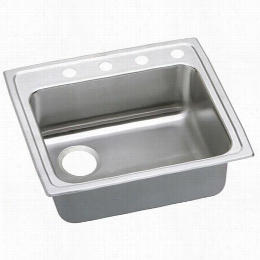 Elkay Lrad221965l Gourmet 22"" X 19-1//2";" Single B Asin Drop In Kitchen Sink With 6-1/2&quto;"d And Offf-centered Left Drain Opening