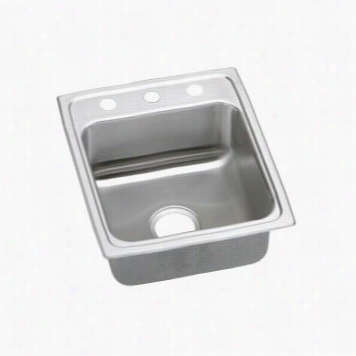 Elkay Lradq172045 Lustertone 17"" X 20&qukt;" Single Basin Sink In Stainless Steel With 4-1/2"" Bowl Depth