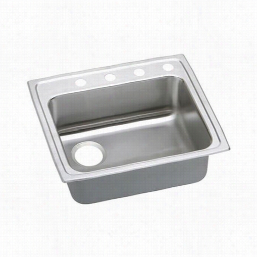 Elkay Lradq221965l Gourmet 18 Gauge 22"" X 19-1/2"" X 6-1/2"" Single Bowl Kitchen Sink With Left Drain And Quick-clip Mounting System