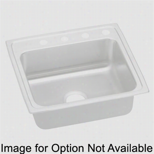 Elkay Lraadq2521655 Lustertone 6-1/2"" Top M Ount Single Bowl 5 Hole Stainless Steel Sink