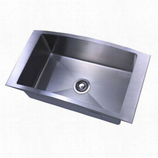 Fluid Fs-tsr3217 Thin Lin E32"" Top Mount Archde Single Bowl Kitchen Sink In Unsullied Stee