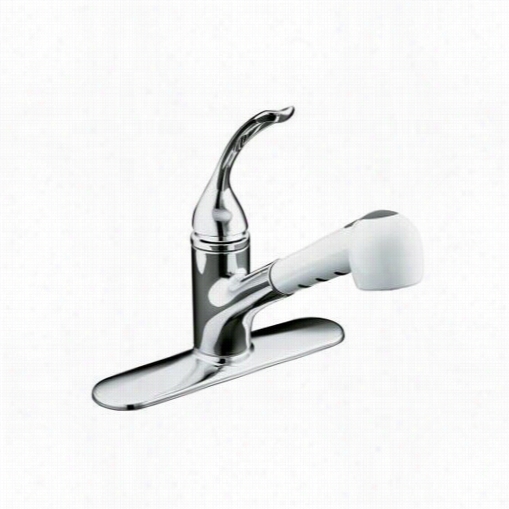 Kohler K-15160-la-cp Coralais Si Ngle Control Pullout Spray Kitchen Sink Faucet