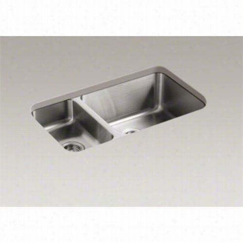 Kohler K-3174-l Undertone Unermount High/low Double Bowl Kitchen Sink