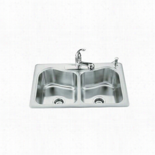 Kohler K-3369 Staccato Double Basin Self Rimming Kitcchen Sink