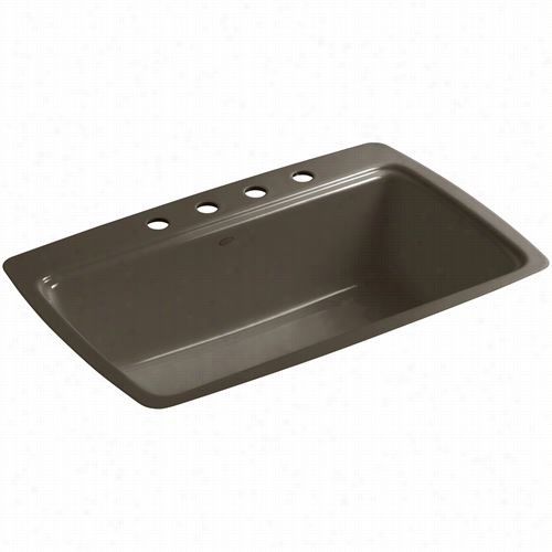 Kohler K-5864-4 Cape Dory 4 Hole Single Ba Sin Cast Iron Tile-in Kitcjen Sink