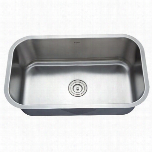 Kraus Kbu14  31.5"" Undermount Single Bowl 16 Gauge Spotless Steel Sink