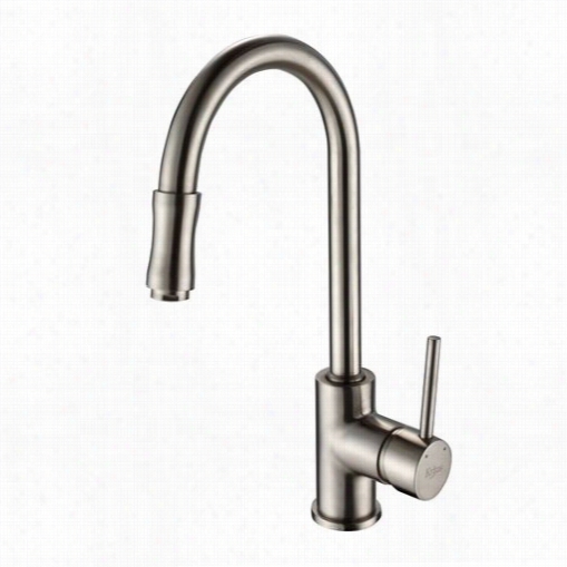 Krraus Kpf-l622sn Sinngl Elever Pull  Out Kiychen Mixer In Satin Nickel