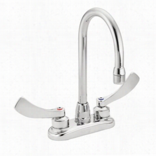 Moen 8279smf15 Mdura 1.5 Gpm 4"" Centerswr Br/pantry Faucet With Wrist Bblade Handles And 5-1/4"" Spout Reach