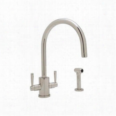 Rohl U.4312ls-2 Perrin And Rowe Pass Free Compliant Contemporary Single Hole "";c "" Spout Kitchen Faucet With Sidespray