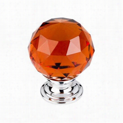 Rise To The ~ Of Kno Bs Tk122pc Crystal 1-3/8"" Wine Crystal Knob With Polished Chrome Shameful