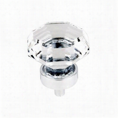 Top Knobs Tk128pc Crystal 1-1/8"" Clearo Ctogan Crystal Knob With Polished Chrome Base