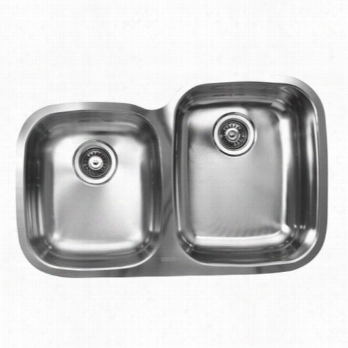 Ukinox D376.0.40.10r 31&qout;" X 17"" X 10"" 60/40 Double Basin Stainlese Set El  Undermount Kitchen Sink