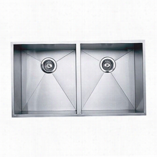 Uinox Ds400.50.50 32"" X 18"" 50/50 Double Basij Stainless Steel Undermount Kitchen Sink