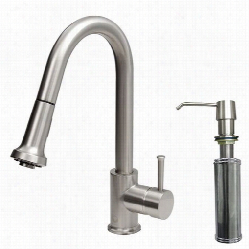 Vigo Vg00202stk2 Pull~out Spray Kitchen Faucet In Stainless Steel With Soap Dispenser