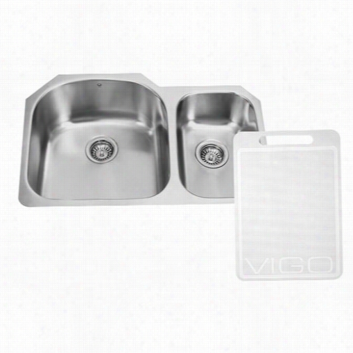 Vi Go Vg3121l 31"&qu0t; Undermount 18 Gauge Double Bowl Kitchen Sink In Stainless Steel