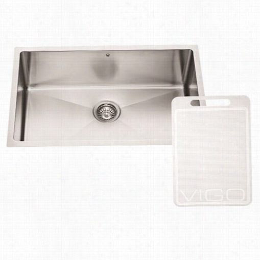 Vigo Vgr3019c 30"" Undermount 16 Gauge Single Bowl Sink In Stainless Steel