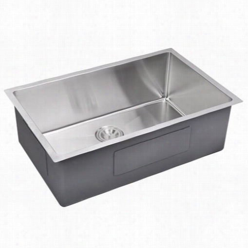 Water Ccreation Ss-us-3019b 30"" X 19"&quo;  15 Mm Corner Radius Single Bowl Stainless Steel Hand Made Undermount Kitchen Sink