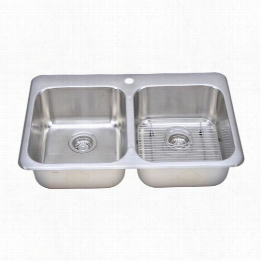 Wells Sinkware Tot3221-88-1 Toronto 31-1/2"" X 2--5/8"&quo; X 8"" Dou Ble-bowl Topmou Nt Stainless Steel Sink Kit