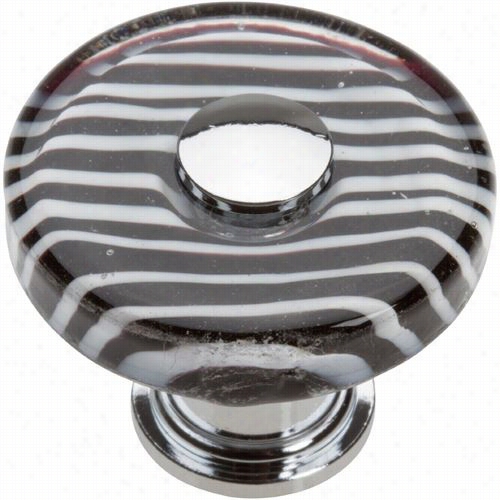 Atlas Homewares 3224-ch Zzebra Round Cabin Et Knib I Npolished Chrome