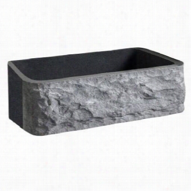 Barcllay Fsgsb4014-gpbl Birgiyta 30"" Single Bowl Chiseled Farmer Sink In Polished Black Granite