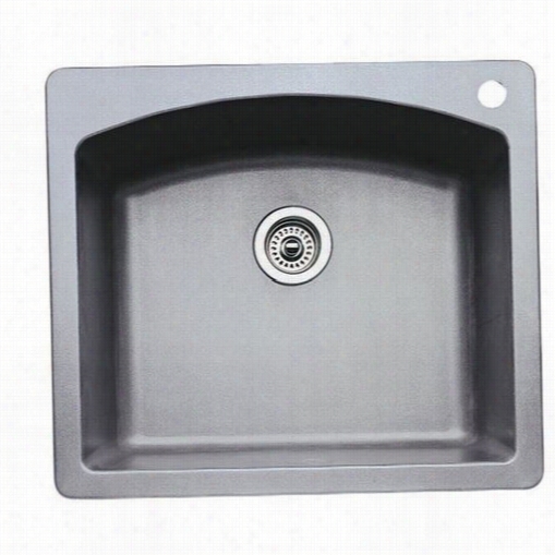 Blanoc 4440209 Diamond Metallic Gray Single Bowl Silgranit Drop In Kitchen  Sink