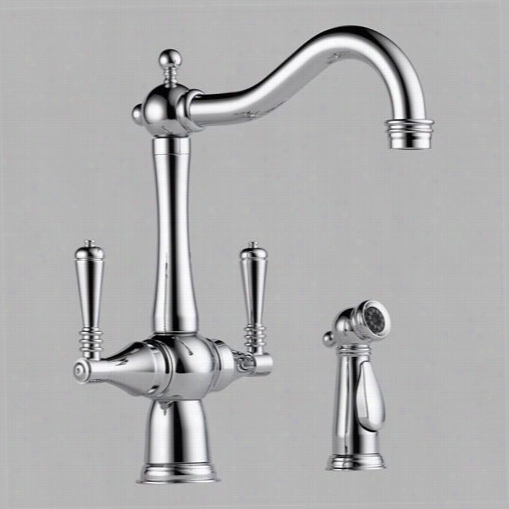 Brizo 62136lf-pc Tresa Two Handle Kitchen Faucet Wiht Spray In Chrome