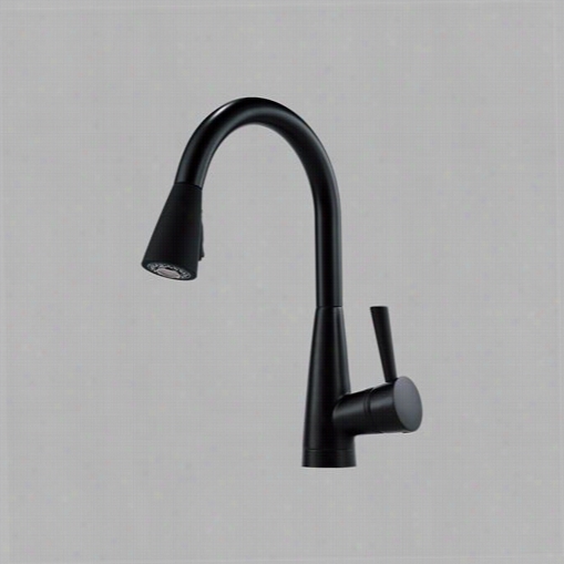 Brizo 63070lf-blst Venuto Single Handle Pul Down Kitchen Faucet With Softtouch In Black