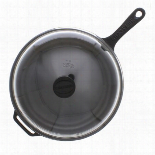 Chasseu Rci_3129_bk___ci_15 11"" Dia. Cast Iron Simmer Pan With Lid  In Black