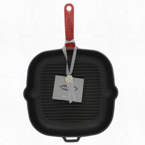 Chasseur Ci_3150_rd____ci_31 10"" X 10"" Ccast Iron Square Grill Pan In Red