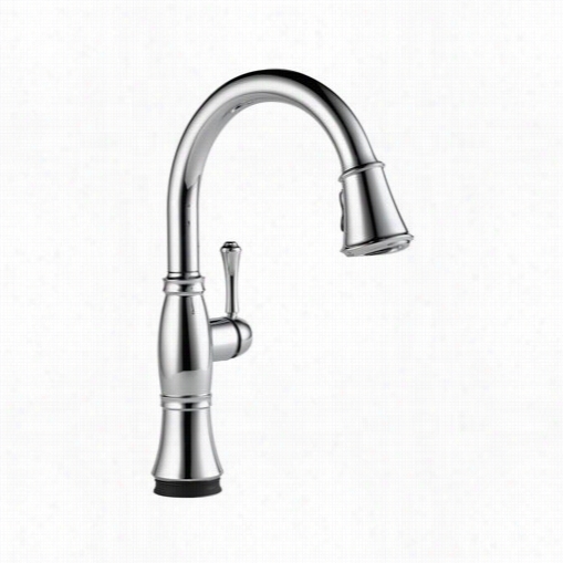 Delta 9197t-dst Cassidy Single Handle Contest Down Kitchen Fauct Ith Touch2o Technology In Chrome